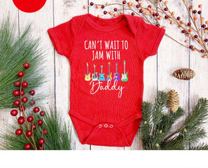 Jam With Daddy Baby Bodysuit, Baby Guitar Rock Music Bodysuit, Funny Dad Baby Bodysuit, Cute Baby Guitars Bodysuit,Rock Music Daddy Bodysuit