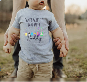 Jam With Daddy Baby Bodysuit, Baby Guitar Rock Music Bodysuit, Funny Dad Baby Bodysuit, Cute Baby Guitars Bodysuit,Rock Music Daddy Bodysuit