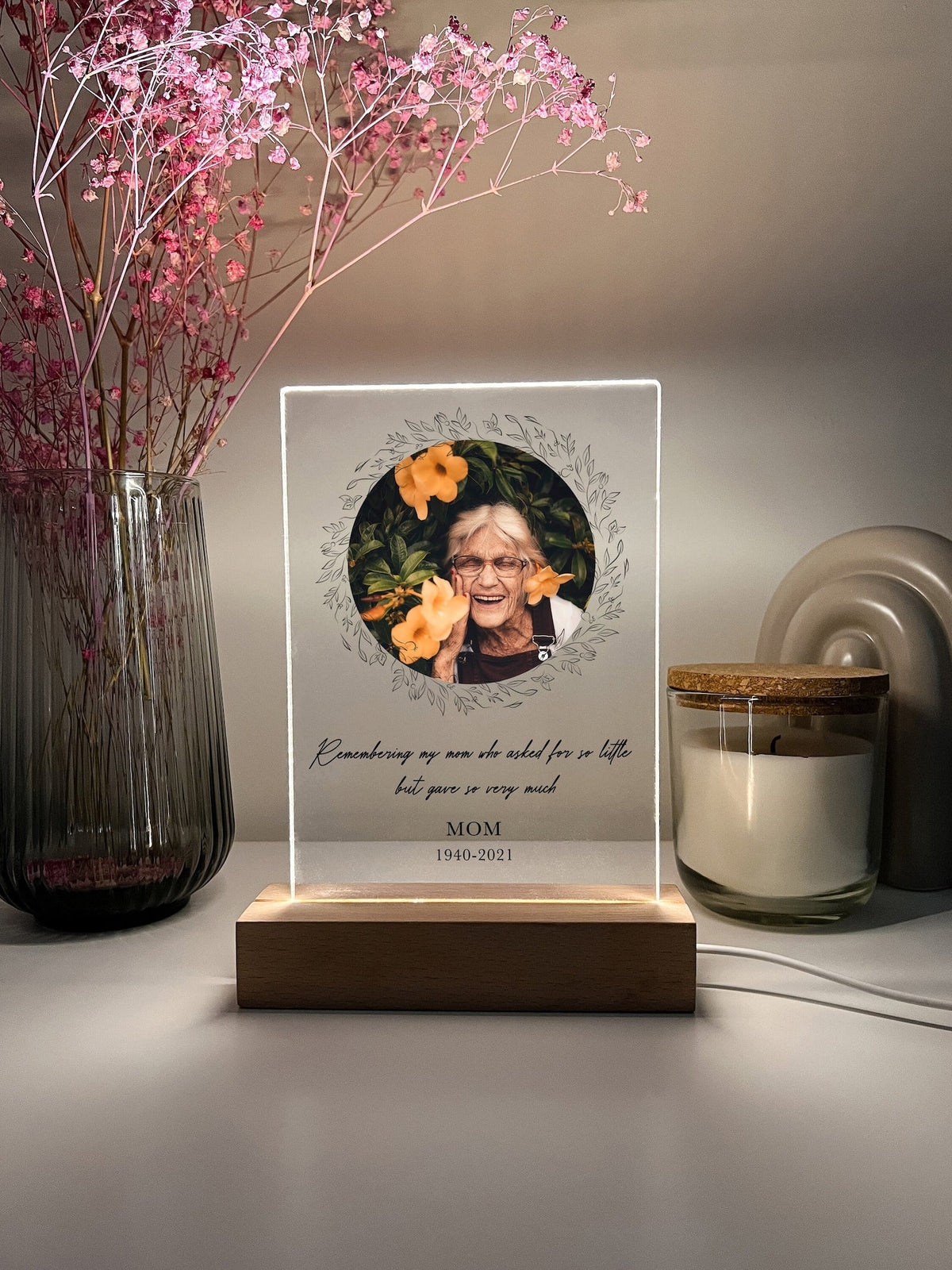 Personalized Photo LED Light In Loving Memory Condolence Remembrance, Loss Sympathy, Memorial Decor il_1588xN.4748035396_nbf8.jpg?v=1712115257