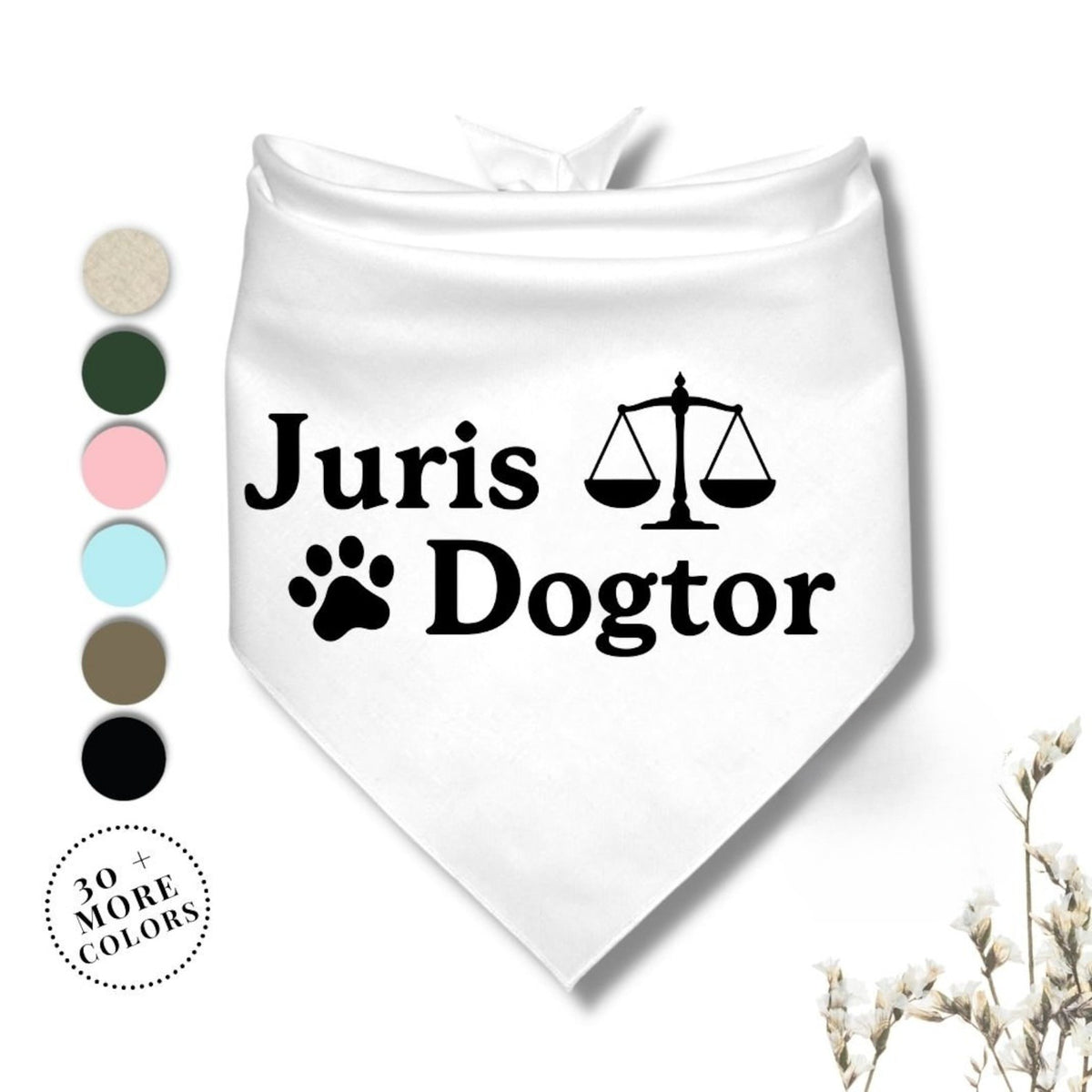 Juris Dogtor Scales of Justice Dog Bandana Personalized Graduation Dog Bandana Graduation Gift Graduation Dog Bandana Class of 2025