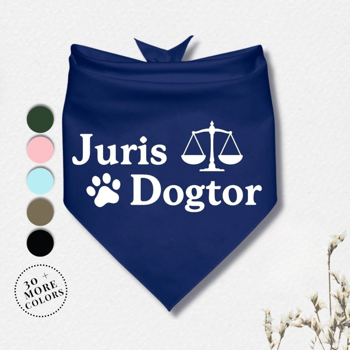 Juris Dogtor Scales of Justice Dog Bandana Personalized Graduation Dog Bandana Graduation Gift Graduation Dog Bandana Class of 2025
