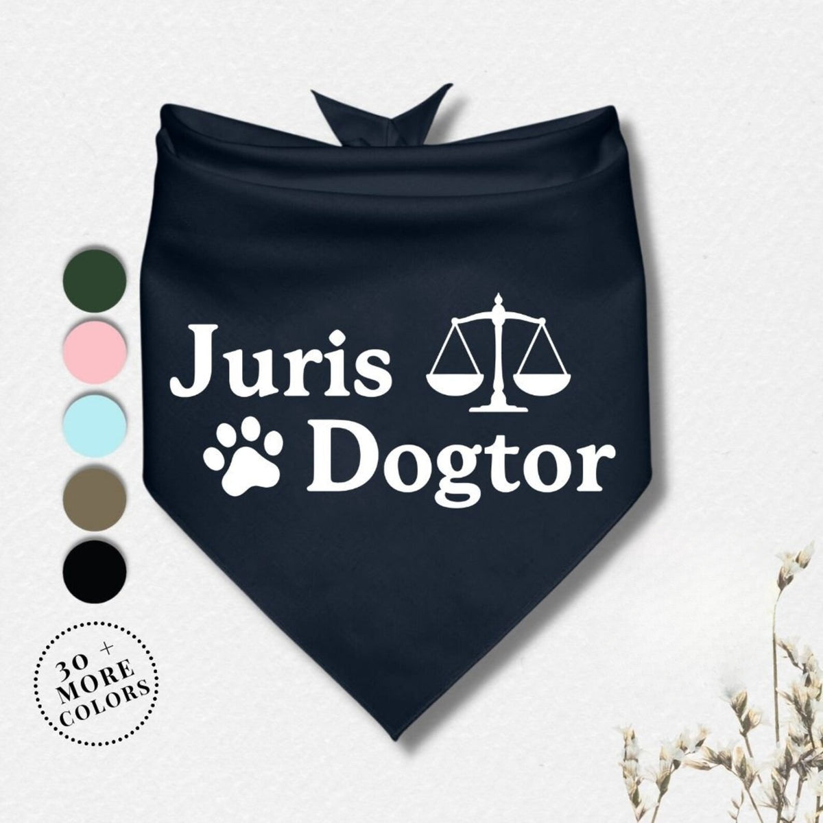 Juris Dogtor Scales of Justice Dog Bandana Personalized Graduation Dog Bandana Graduation Gift Graduation Dog Bandana Class of 2025