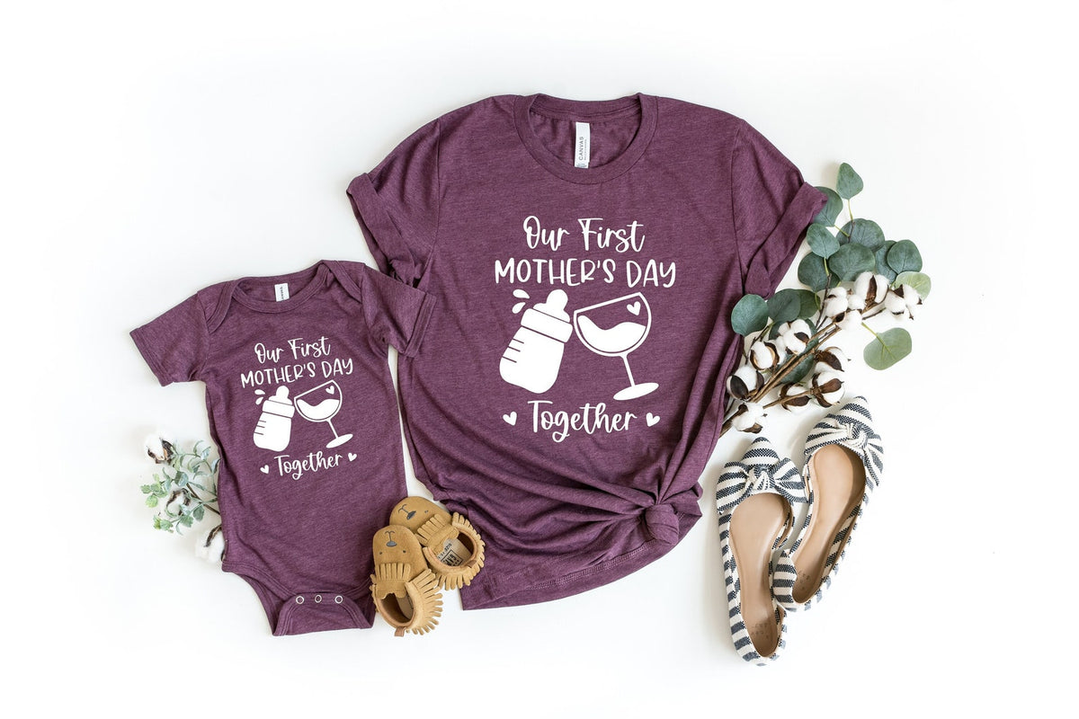 Our First Mother's Day Together Tshirt, Mother's Day Gift, Design Mother's Day T-shirt, First Mother's Day Gift, Gift For Mom, Cute Tshirt