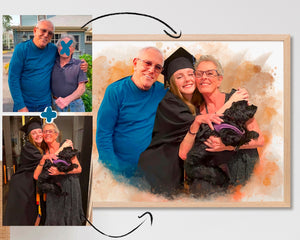 Graduation Memorial Gift for Him, Personalized High School Graduation Canvas, Memorial Portrait for Her, University Graduation Gift, Grandkid Gift