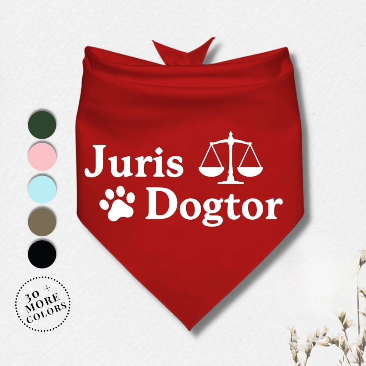 Juris Dogtor Scales of Justice Dog Bandana Personalized Graduation Dog Bandana Graduation Gift Graduation Dog Bandana Class of 2025