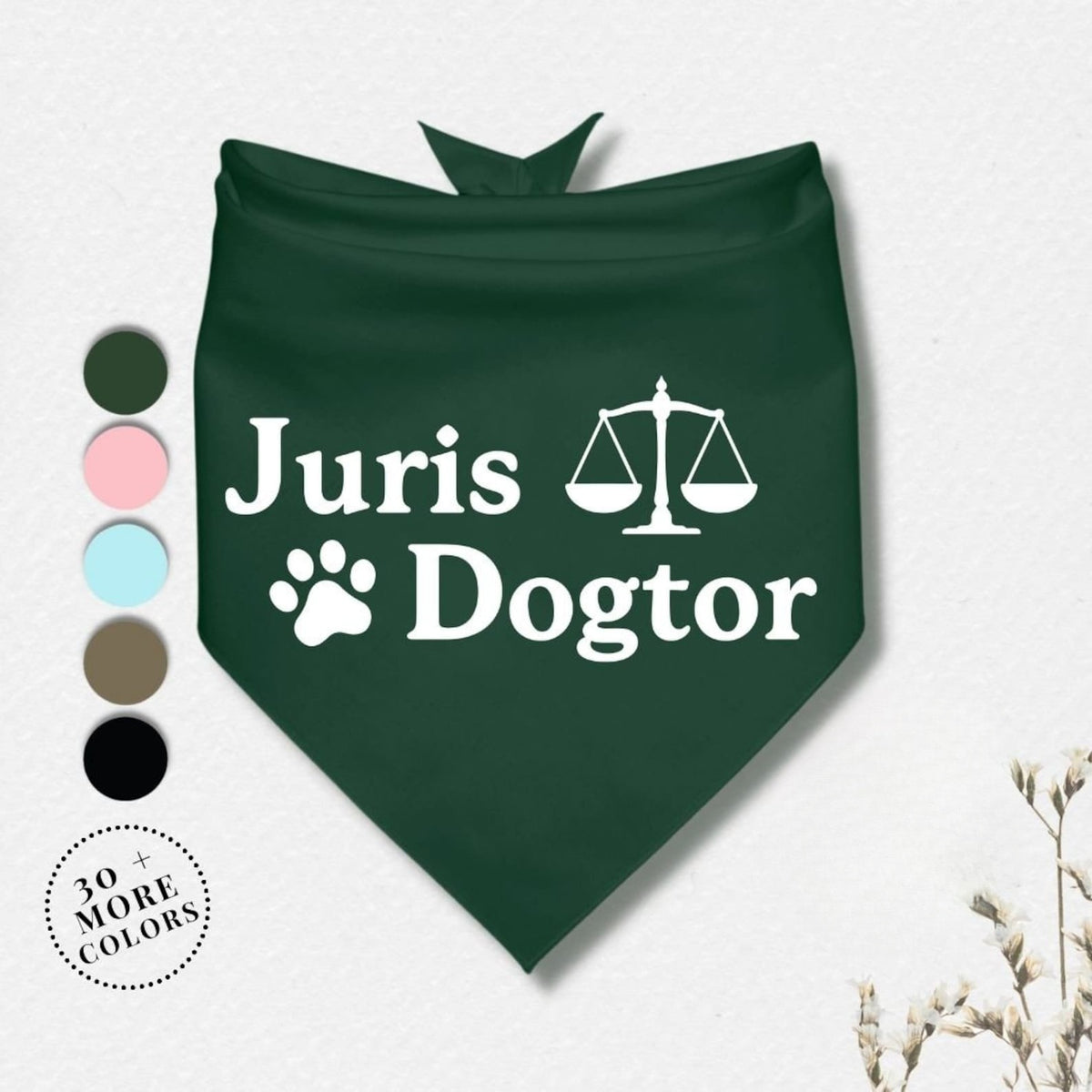 Juris Dogtor Scales of Justice Dog Bandana Personalized Graduation Dog Bandana Graduation Gift Graduation Dog Bandana Class of 2025