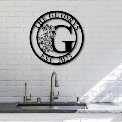 Personalized Metal Family Name Sign, Metal Family Name Sign, Father's Day Sign, Father's Day Gift, Last Name Metal Sign