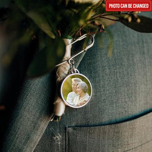 Custom Memorial Graduation Photo Pin, Grad Gown Memorial Pin, Wedding Memorial Charm, Memorial Pin For Groom, Funeral Lapel Pin Memorial