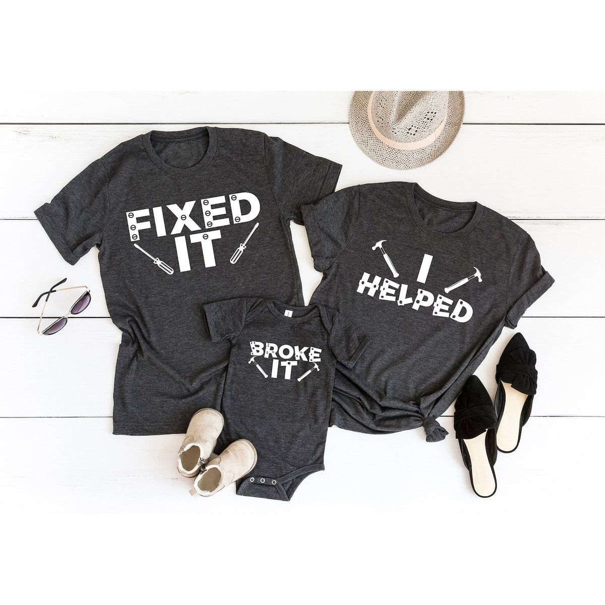 Broke It Fixed It Father Son Matching Shirts , Fathers Day Dad Matching Shirts, Dad Gift From Wife, Family Tools Shirt, Father Son Shirts