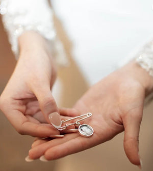 Memorial Photo Lapel Pin Gift for groom from bride has picture on front and a personalized message on the back for 1, 2 , 3 , 4 or 5 charms