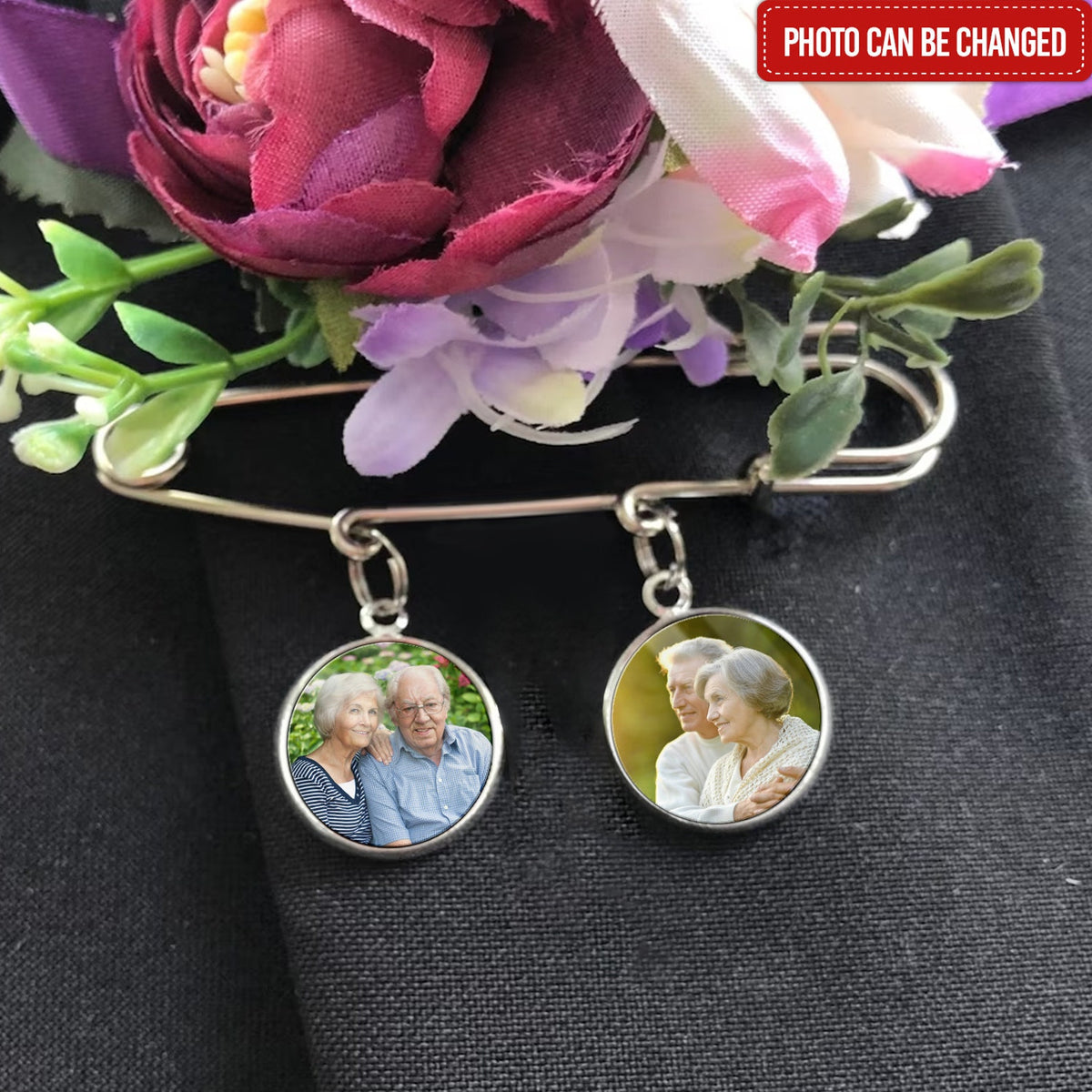 Custom Memorial Graduation Photo Pin, Grad Gown Memorial Pin, Wedding Memorial Charm, Memorial Pin For Groom, Funeral Lapel Pin Memorial