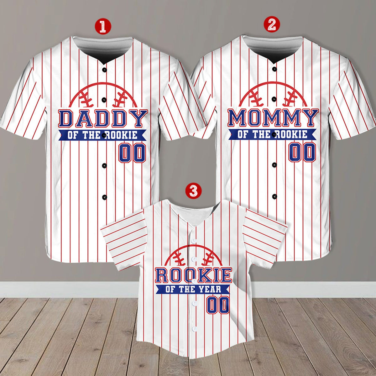 Personalized Mommy Daddy Of the Rookie Baseball Jersey, Custom Name Number Shirt, Rookie Of The Year Jersey, Family Matching Outfits