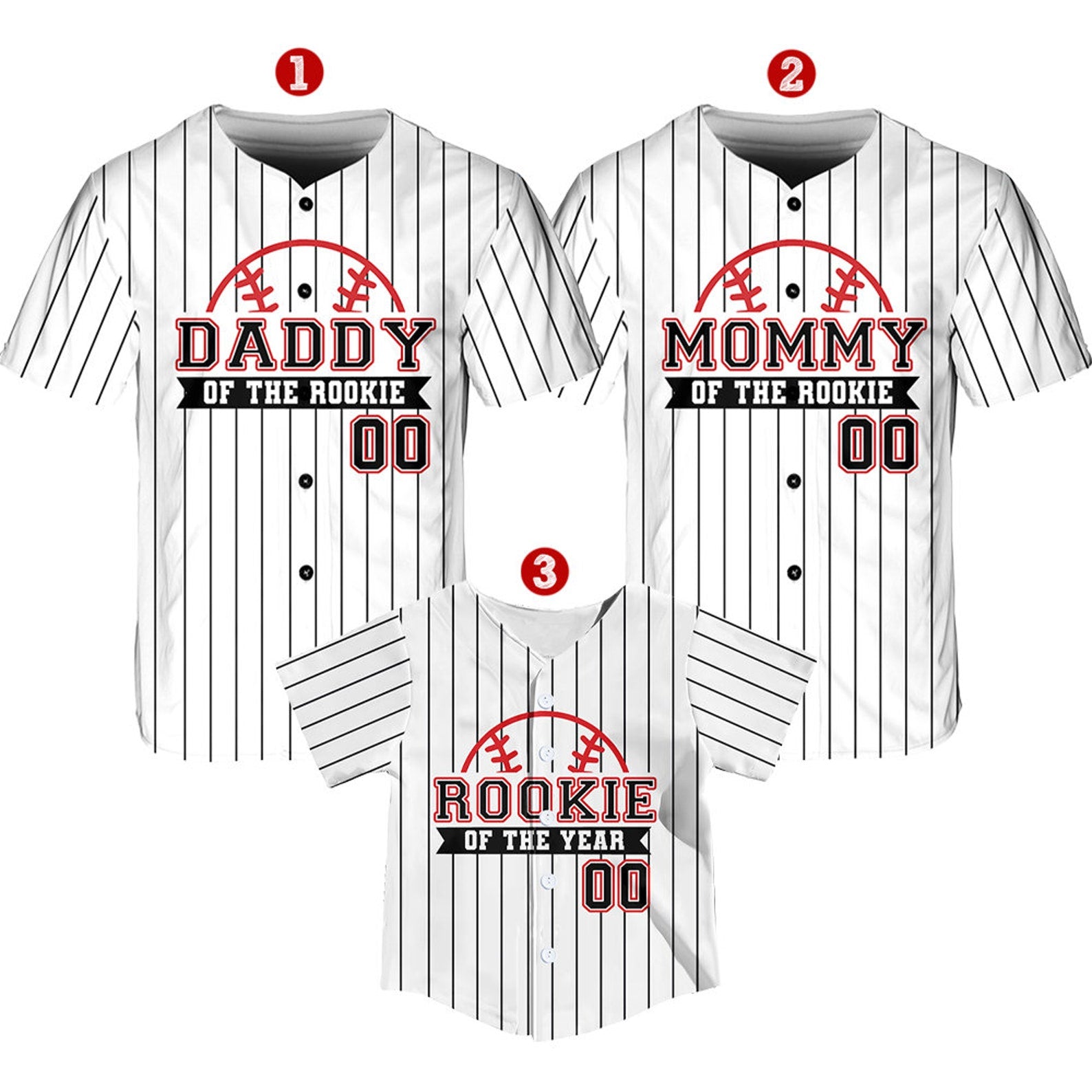 Personalized Mommy Daddy Of the Rookie Baseball Jersey, Custom Name Number Shirt, Rookie Of The Year Jersey, Family Matching Outfits