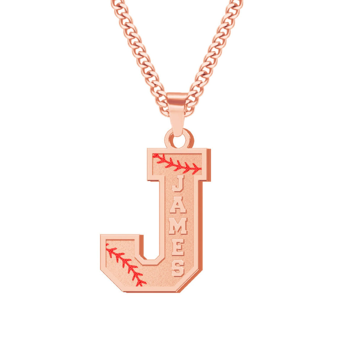 Personalized Initial Necklace with Baseball Lace|Tiny Sporty Initial Letter Necklace|Custom Lucky Pendant|Baseball and Sports Team Necklace