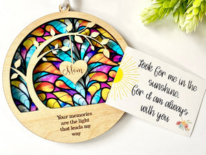 Personalized Name Sympathy Gift, Memorial Suncatcher, Loss of Mom, Dad, Brother, Sister