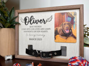 Memorial Pet Collar Sign, Loss of Dog, Puppy Memorial Wooden Picture Frame , Dog Memorial Gifts, Pet Loss Gifts, Pet Sympathy Gift