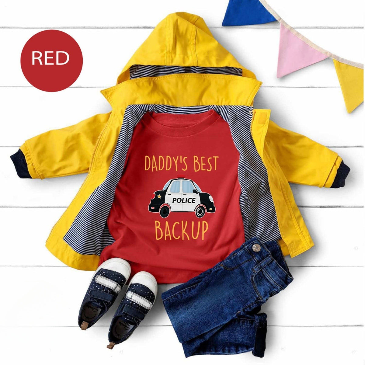 Daddy's Backup Infant Bodysuit, Police Baby Clothes, Baby Bodysuit, Baby Police Shirt, Kids Police Car Tee, Cute Police Car Toddler Shirt
