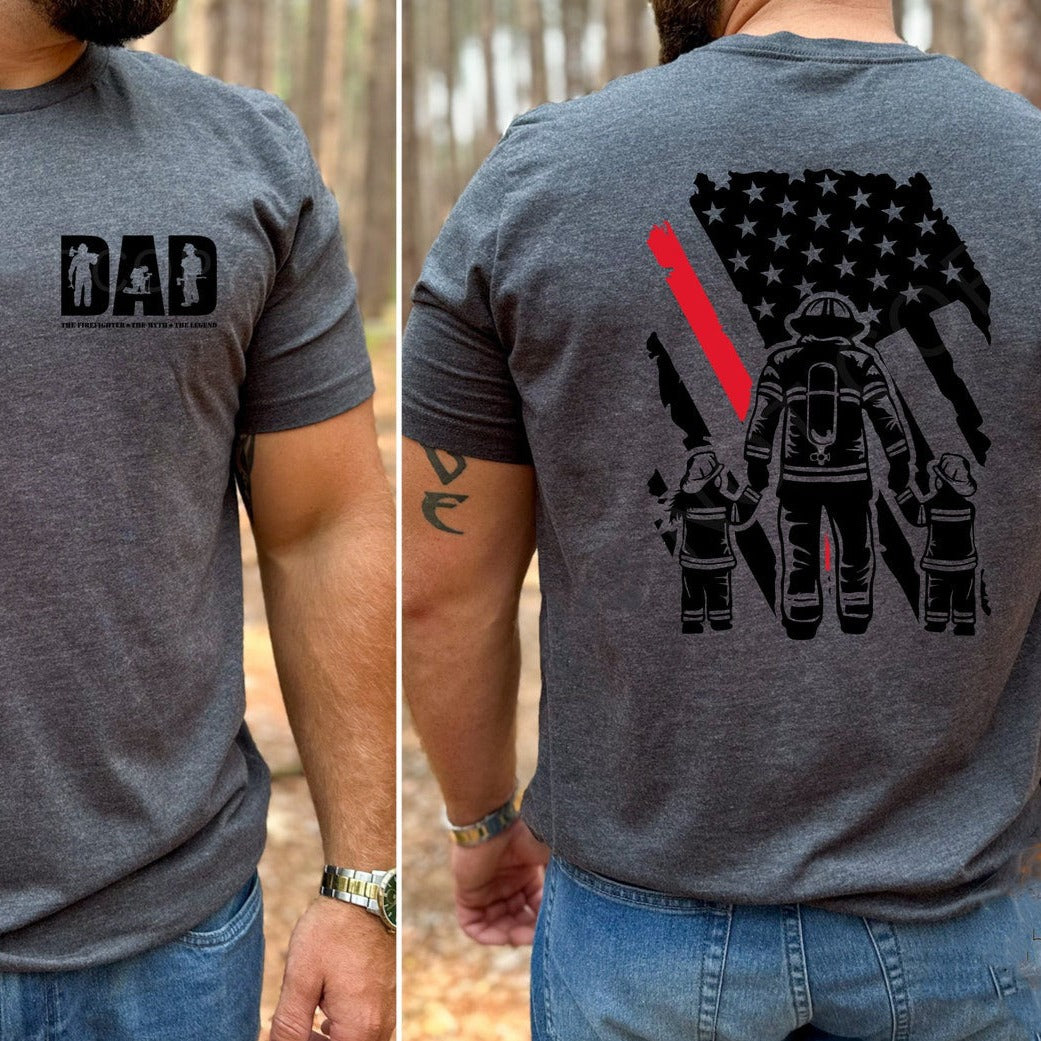 Dad Firefighter Shirt, The Myth, The Legend, Son and Daughter Firefighter, Dad Gift