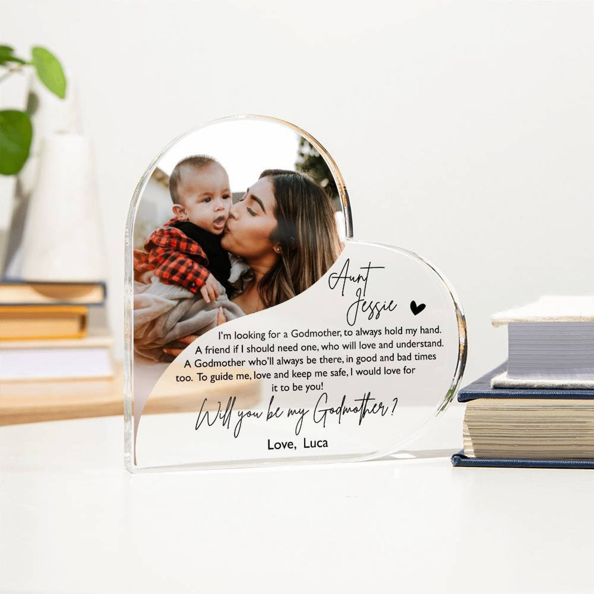 Godmother Or Godfather proposal gift, Acrylic Photo Frame, Will You Be My Godfather, Godfather Godmother Picture Frame, Godparents Proposal