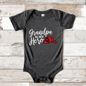Grandpa is My Hero Baby, Fireman Toddler Shirt, Firefighter Fireman Baby Gift, New Grandfather Gift Idea