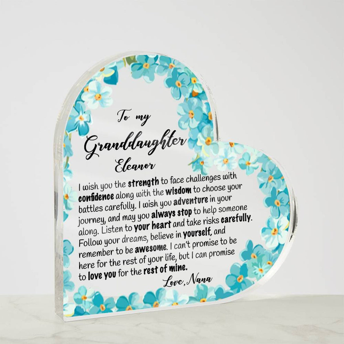 Granddaughter 18th Birthday Gift, Sweet 16 Gifts To my Granddaughter, Personalized Heart Plaque, 21st Birthday Gift for Granddaughter