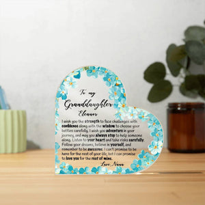 Granddaughter 18th Birthday Gift, Sweet 16 Gifts To my Granddaughter, Personalized Heart Plaque, 21st Birthday Gift for Granddaughter