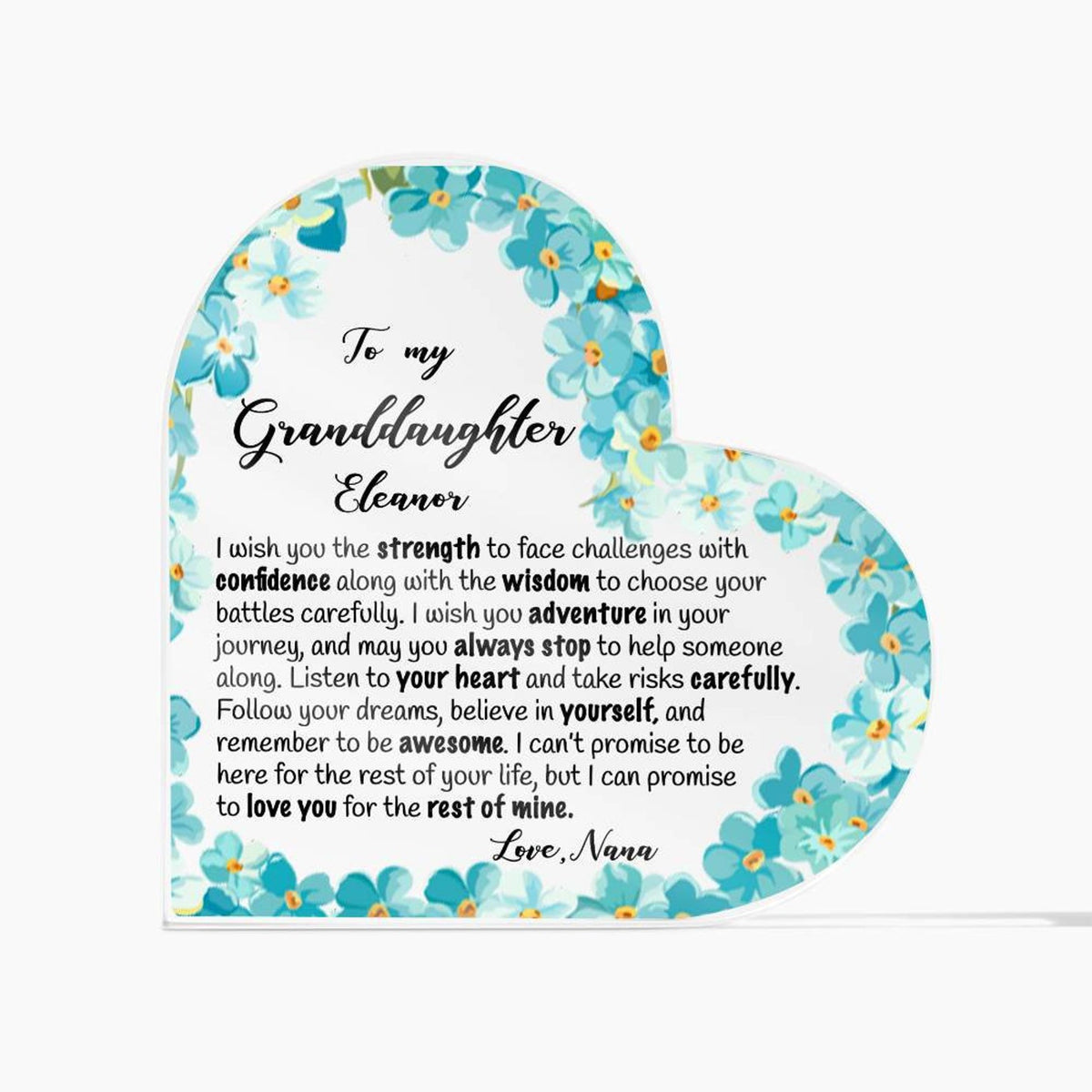 Granddaughter 18th Birthday Gift, Sweet 16 Gifts To my Granddaughter, Personalized Heart Plaque, 21st Birthday Gift for Granddaughter