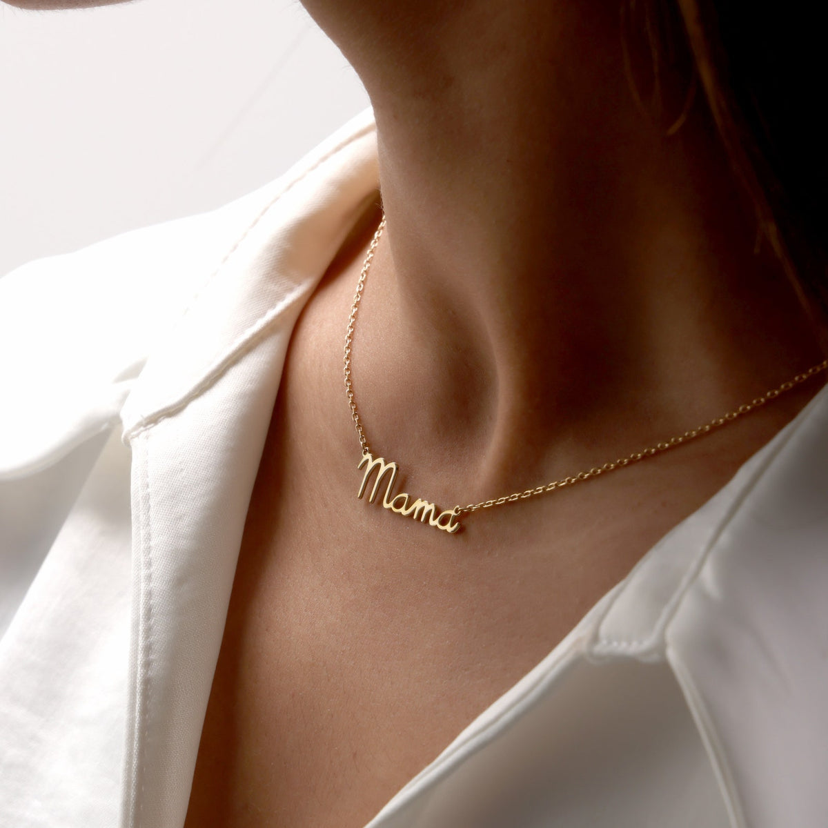 Tiny Mama Written Necklace, Dainty Mama Necklace, Mother Name Gift Jewelry, Mother Special Name Necklace, Mother's Day Gift