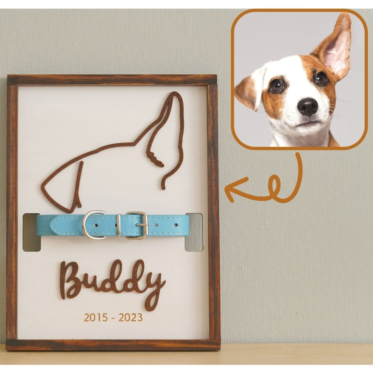 Memorial Photo Pet Ear Line, Loss of Dog, Cat Loss Gifts, Pet Collar Holder, Bereavement Gifts,Memorial Picture Frame il_1588xN.5647621577_caa3.jpg?v=1711764467