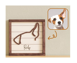 Custom Dog Ear Line Drawing Pictue Frame, Unique Dog Memorial Gift, Pet Memorial Gift, Dog Memorial Frame
