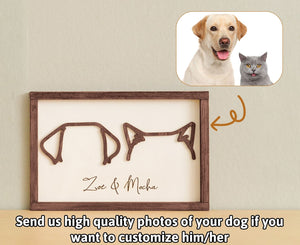Custom Dog Ear Line Drawing Pictue Frame, Unique Dog Memorial Gift, Pet Memorial Gift, Dog Memorial Frame