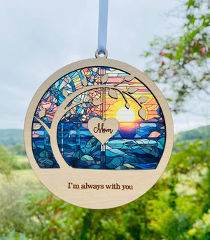 Personalized Name Sympathy Gift, Memorial Suncatcher, Loss of Mom, Dad, Brother, Sister