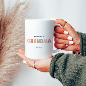 Pregnancy Announcement Grandparent Mug Set, Promoted from Parents to Grandparents, Personalized Gift for New Grandma Grandpa Mug Set