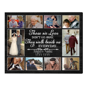 Custom Memorial Photo Canvas Loss of Loved One, Pictures With Deceased Loved One, Remembrance Photo Collage Someone In Heaven