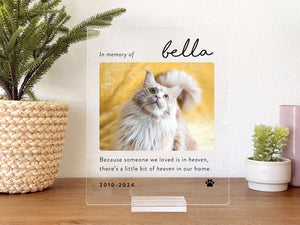 Pet Memorial Gift Personalized Acrylic Plaque, Pet Memorial Keepsake, Pet Bereavement Gift, Dog Cat Loss Sympathy Gift