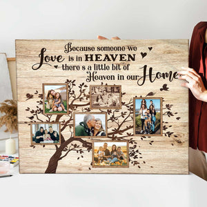 Memorial Canvas Loss of Loved One, Family Tree Photo Collage Canvas, Remembrance Gifts In Loving Memory, Pictures With Deceased Loved One