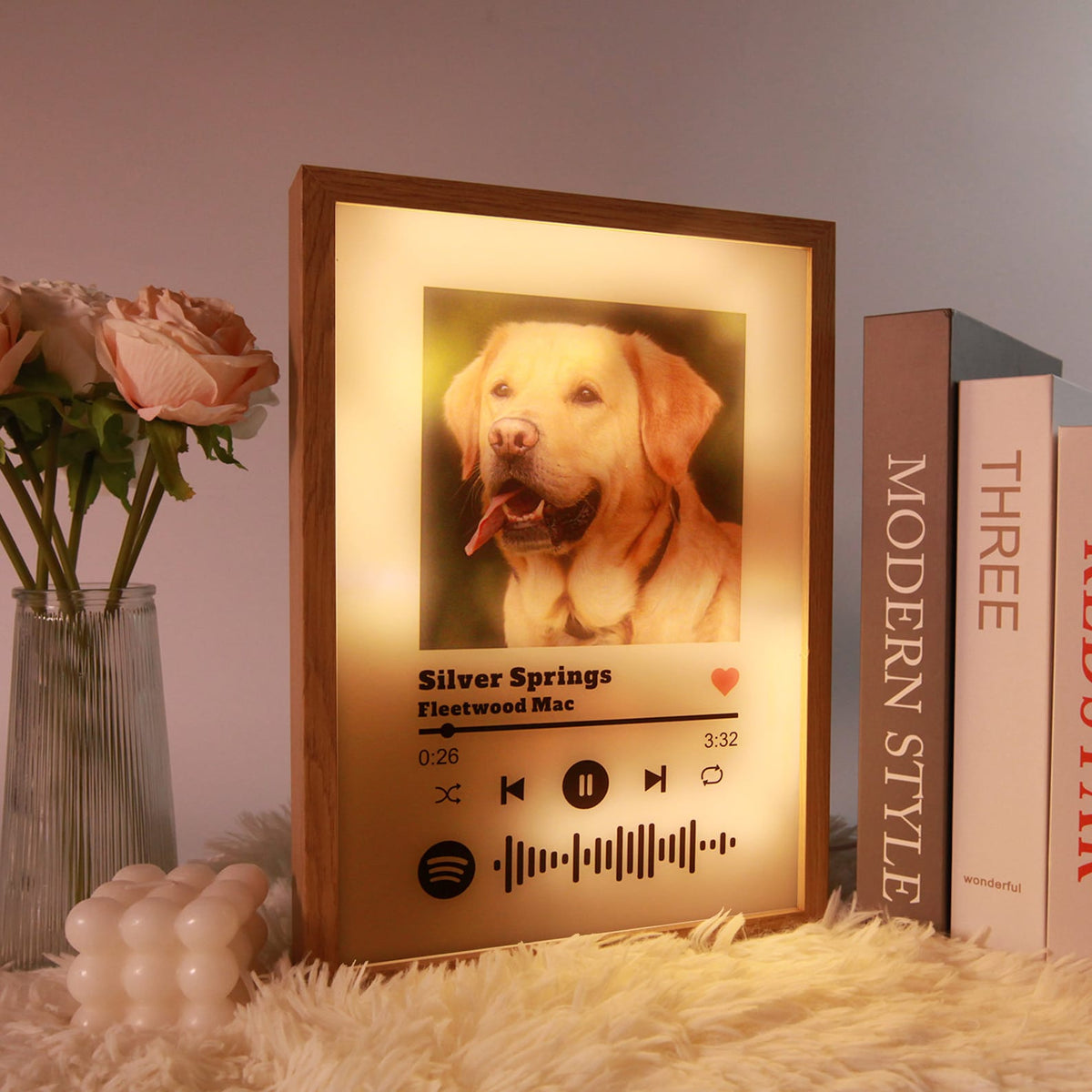 Personalized Lighting Frame Canvas, Light-Up LED Painting, Pet Photo Light, Custom Photo Music LED Light