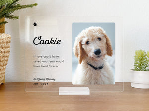 Pet Memorial Gift Personalized Acrylic Plaque, Pet Memorial Keepsake, Pet Bereavement Gift, Dog Cat Loss Sympathy Gift