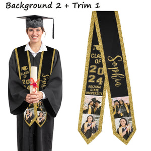 Personalized Graduation Stole with Photos, Graduation Sash Custom Name Photo Graduation Stole Class of 2026, Graduate Gift for Her Him