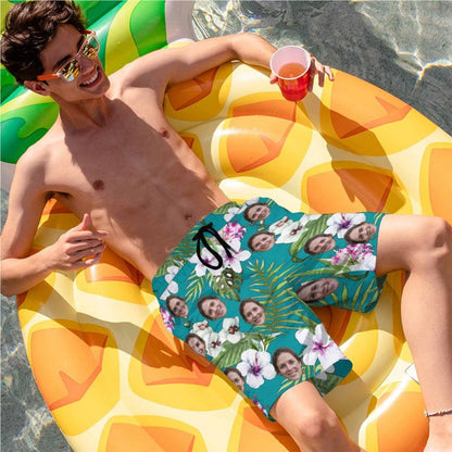 Custom Face Swim Shorts for Dad/Husband/Boyfriend, Personalized Photo Swimwear, Photo Swim Trunks, Picture Shorts Gift for Bachelor party