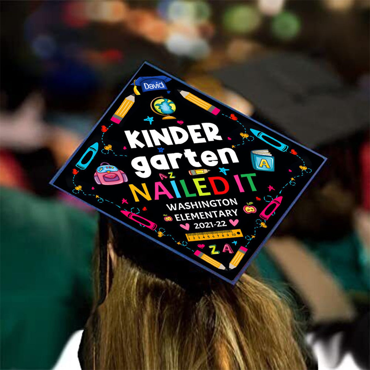 Personalized Kindergarten Graduation Cap Topper, Kindergarten Nailed It Cap Topper, Custom Grad Topper for Kids, Class Of 2025