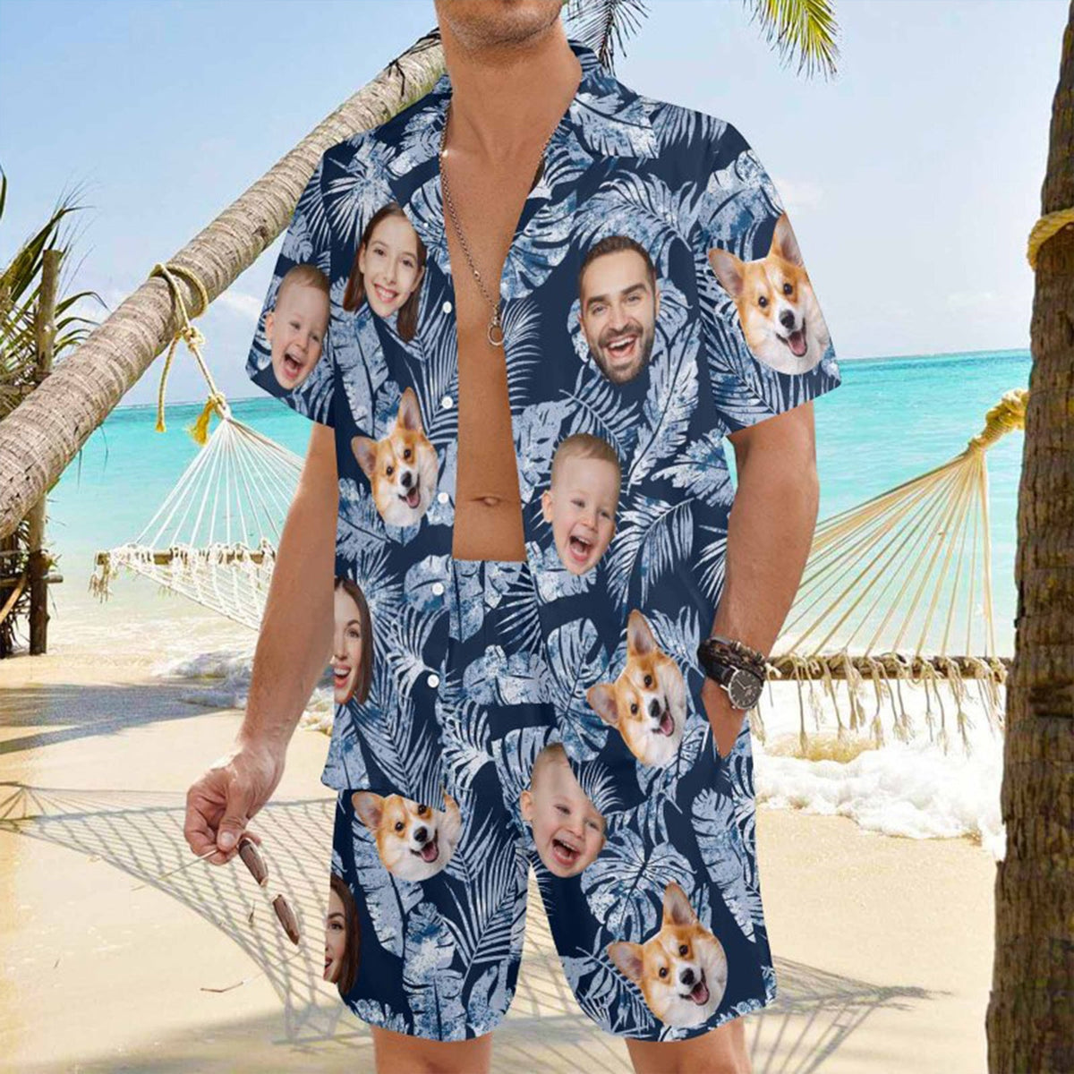 Custom Face Hawaiian Shirt, Personalized Photo Aloha Shirt, Couple Shirts, Beach Gift