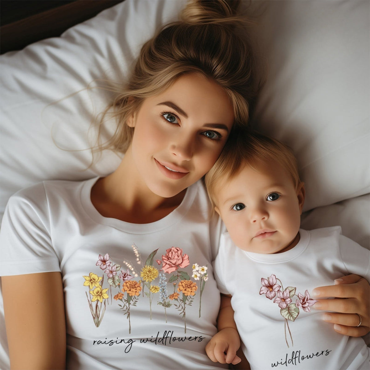 Mama and Baby Shirt, Matching Shirts, Raising Wildflowers, Mommy and Me Toddler Tee, Mommy and Daughter Matching, New Mom Shirt, Mom Onesie