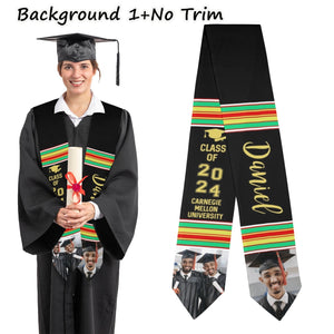 Personalized Graduation Stole with Photos, Graduation Sash Custom Name Photo Graduation Stole Class of 2026, Graduate Gift for Her Him