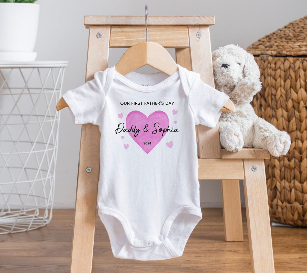 Our First Father's Day baby bodysuit, Daddy & Me baby romper, Personalised baby bodysuit, Personalised Fathers Day, First Fathers Day Gift