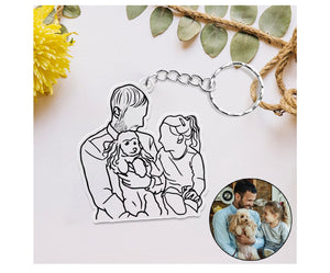 Personalized Dad With Kids Acrylic Keychain, Birthday Gifts For Dad, New Dad Gift. Photo Keychain For Dad, Gift for Husband,Dad Keyring Gift