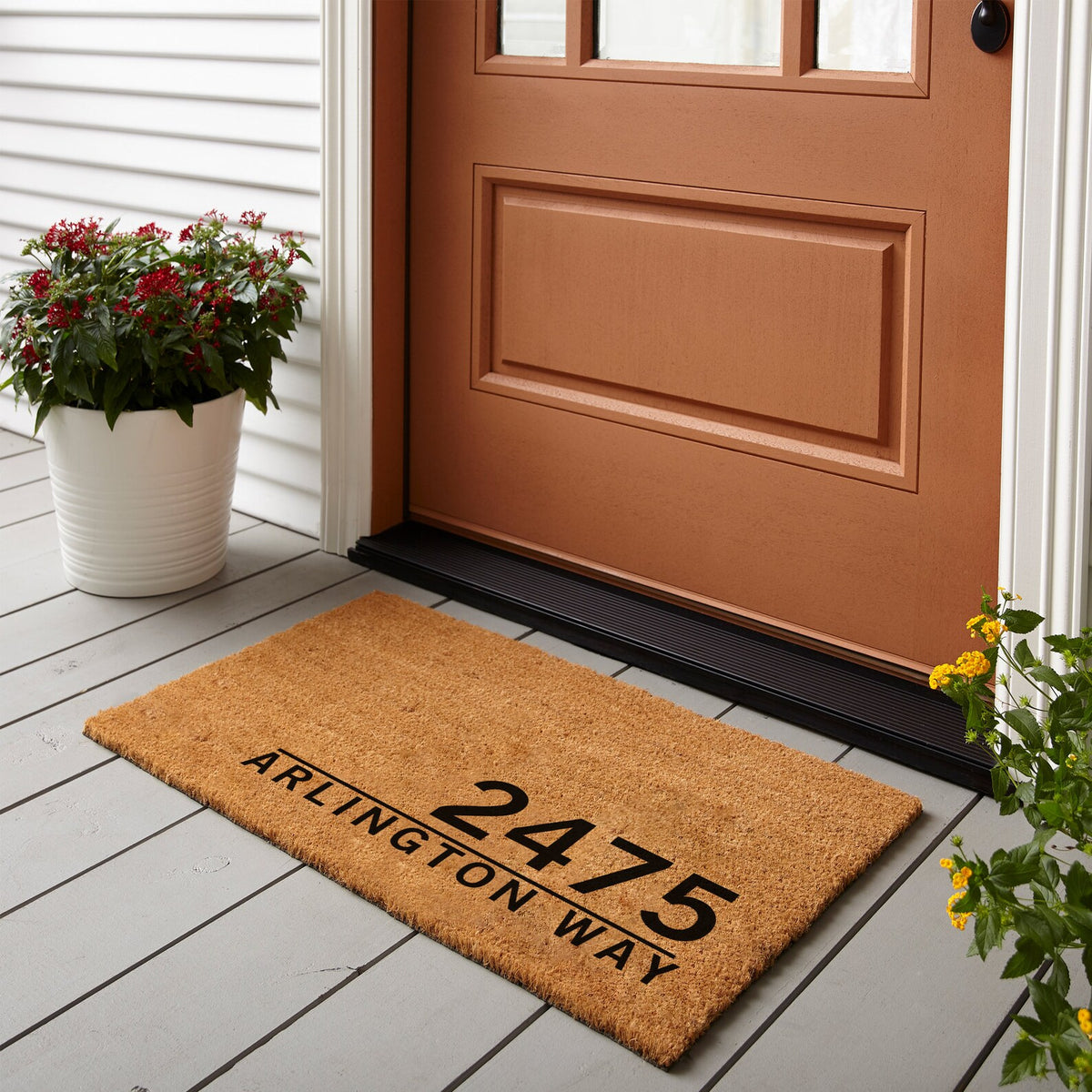 Custom Modern Address Doormat, Personalized Front Doormat, Custom Printed First Home Couple's Gift, Housewarming Gifts