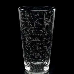 Math Equations Engraved 16oz Pint Glass  Formulas School College Math Physics Numbers Science Academic  Great Gift Idea