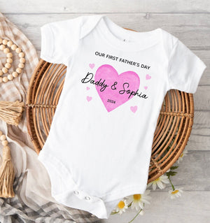 Our First Father's Day baby bodysuit, Daddy & Me baby romper, Personalised baby bodysuit, Personalised Fathers Day, First Fathers Day Gift