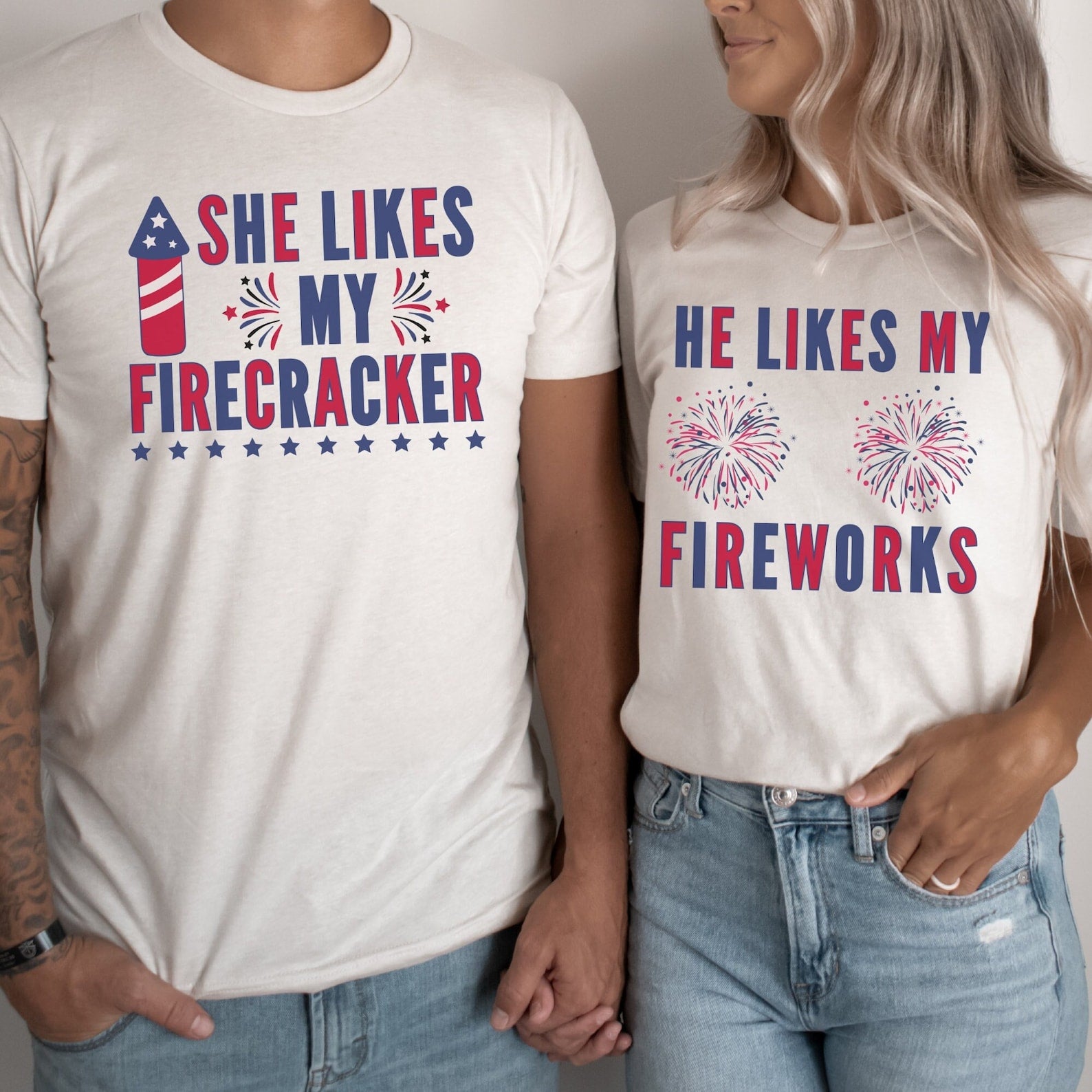 Funny 4th Of July Couples Shirts, I Love The Taste of Freedom Couples Matching Tee, Fireworks Shirt, Patriotic Husband Wife